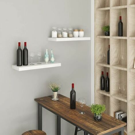 WOLTU High Gloss Floating Shelf Shelves Display Unit Wall Mounted bookcases 1 x White 25 cm