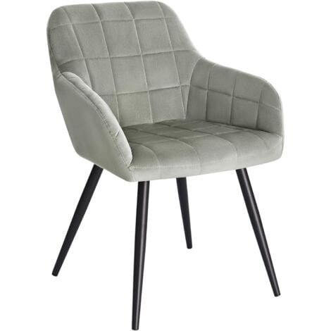 WOLTU Kitchen Dining Velvet chairs Bedroom chairs Living Room Backrest chairs Grey