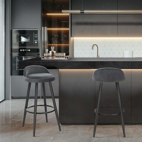 WOLTU 2x Tall Bar stools. Bar chairs with Backrest. Kitchen stools. Breakfast stools