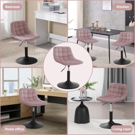 WOLTU 1x Breakfast bar stools Swivel Velvet Padded Seat Home chairs Cafe Seat Pink