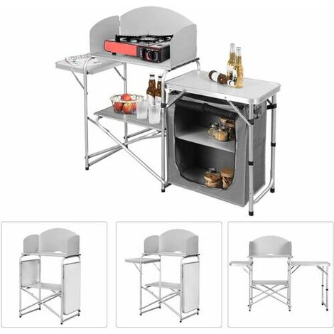 WOLTU Folding Camping Cupboards Camping Table with Carrying Bag and ...