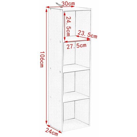 WOLTU bookcases Book Shelf Cube Storage Units Wood Storage Shelves for Bedroom White 106 cm