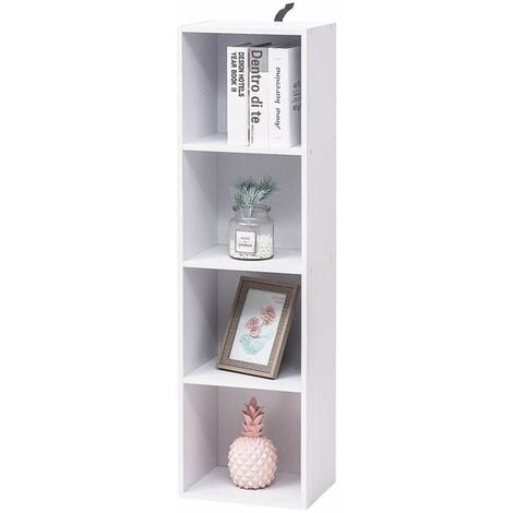 WOLTU bookcases Book Shelf Cube Storage Units Wood Storage Shelves for Bedroom White 106 cm