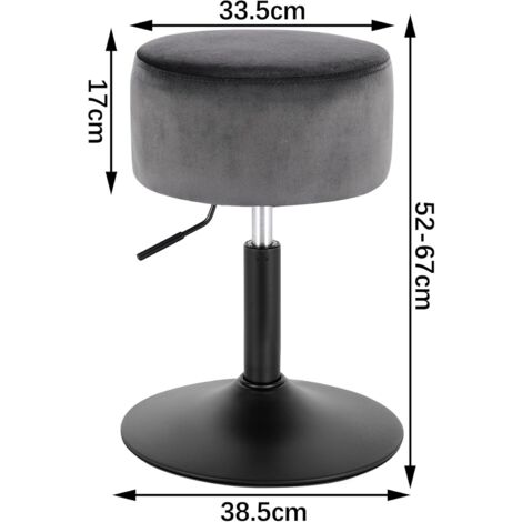 WOLTU 1x Breakfast Kitchen Counter Adjustable Bar Stool Chair Velvet Seat