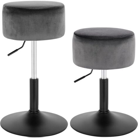 WOLTU 2x Breakfast Kitchen Counter Adjustable Bar Stool Chair Velvet Seat