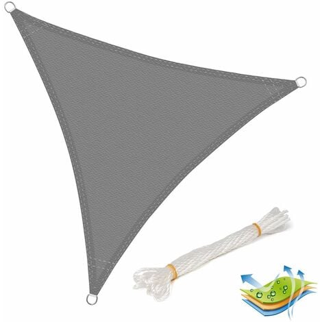 WOLTU Outdoor Sun Shade Sail Patio Suncreen Awning Garden Sun Canopy UV Block Grey 2x2x2 m