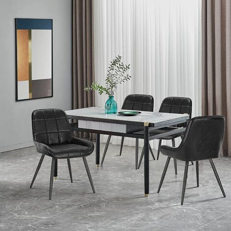 WOLTU Set of 2 Faux Leather Dining Chairs Metal Legs Reception Restaurant Chairs