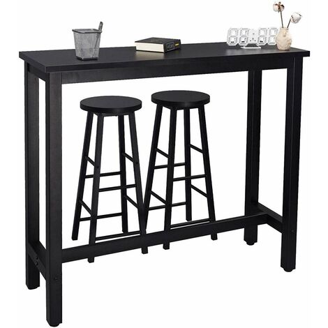WOLTU Kitchen Bar Table Counter Breakfast Dining Table Coffee Table Metal Legs bLACK
