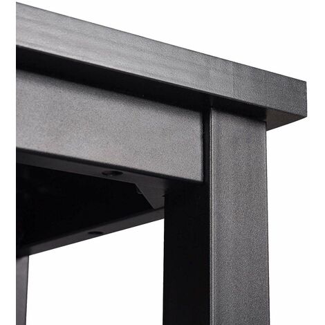 WOLTU Kitchen Bar Table Counter Breakfast Dining Table Coffee Table Metal Legs bLACK
