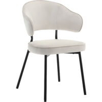 WOLTU Set Of 1 Dining Chairs Velvet Seat Metal Legs Kitchen Lounge Living Room Chair Home Cream
