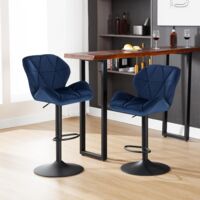 WOLTU 2 pcs bar stools High chairs Breakfast Dining stools for Kitchen Counter Blue