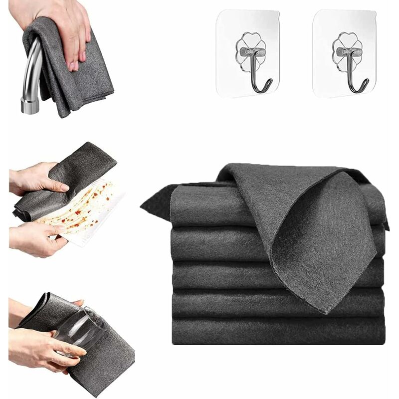 5pcs Magic Cleaning Cloth, Thickened Large Microfiber Glass Cleaning Cloth  Rags, Magic Streak Free Miracle Cleaning Cloth