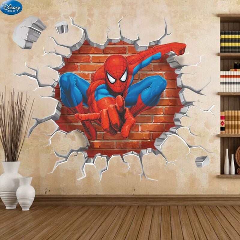 Teen Spiderman Wall Decor Sticker Decal Inspired by Classic Marvel  Character in Position Modern Home Decor Bedroom Decal