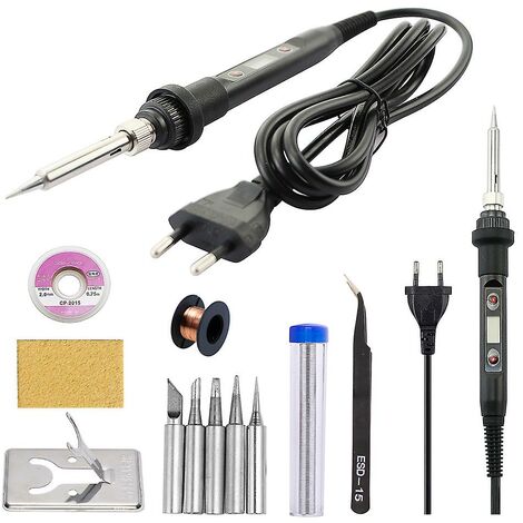 80W Soldering Iron Kit Adjustable Temperature Wire Stand Tip