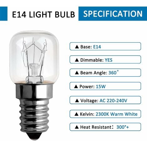 Philips Oven Bulb T22 E14 15W Light Bulb