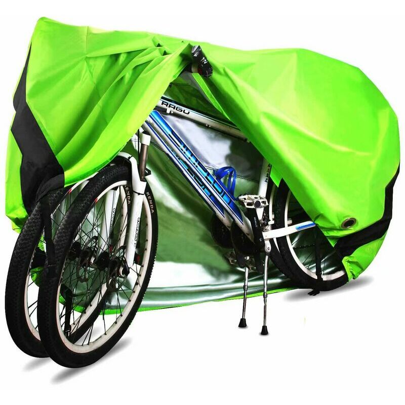 Housse de vélo pour 2 vélos imperméable à l'eau 210d Housse de protection  de vélo d'extérieur respirante avec protection des œillets de verrouillage,  pour vélos de montagne et de course B