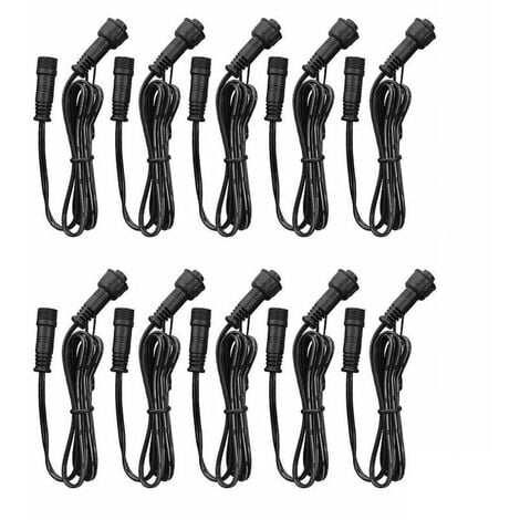 Cable Rallonge, 10 Pack, Pour Spots LED Encastrables,Etanche IP67,1M /  3.3Ft, 2Pin, avec connecteurs mâles et femelles
