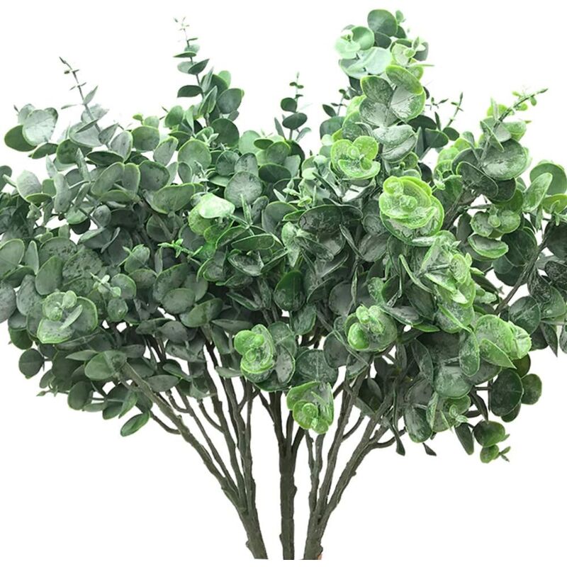 Set of 3 Eucalyptus Leaves Branch Foliage Artificial Flowers Artificial