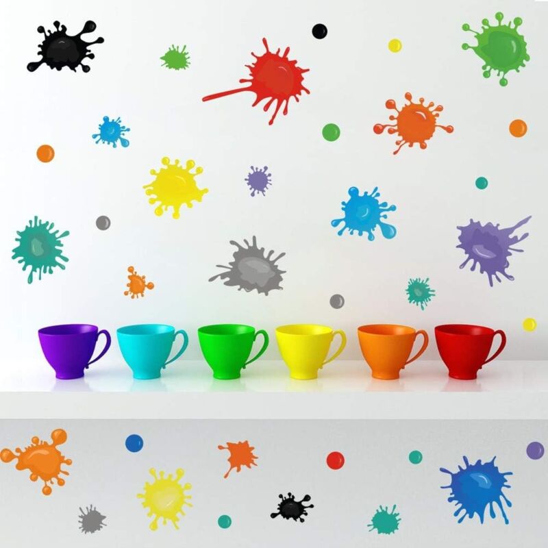 40 pcs Multicolor Paint Wall Decal Splatter and Splotches Wall