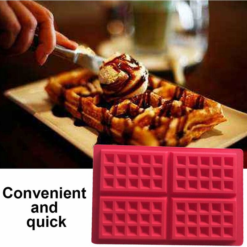 Waffle Silicone Chocolate Mold Mini Waffle Break Apart Chocolate Mold  1pc-12 Cavities Non-Stick Candy Baking Mold Protein & Energy Bar Molds