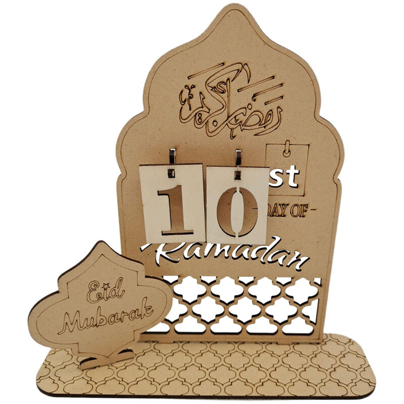 Ramadan Advent Calendar Handmade Wooden Creative Calendar for Home Bedroom  Table