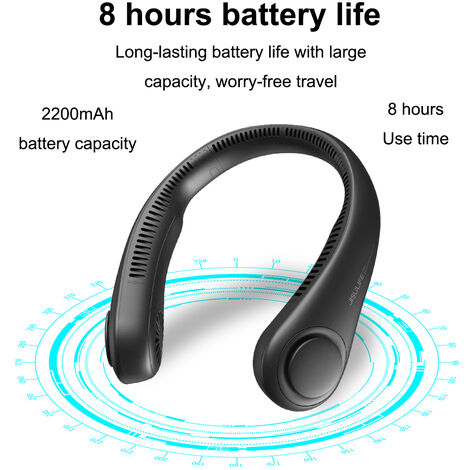 JISULIFE Portable Neck Fan, Hands Free Bladeless Fan, 4000 mAh Battery  Operated Wearable Personal Fan, Leafless, Rechargeable, Headphone Design,3