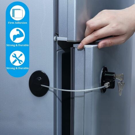 4 Pieces Fridge Lock Refrigerator Lock with 8 Key, Freezer Lock Child  Safety Cabinet Lock with