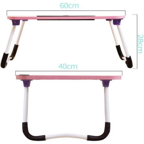 Laptop Desk for Bed, XX-Large Foldable Bed Tray Table for Eating Breakfast,  Writing, Working, Gaming, Drawing with Storage Drawer, Handrest Bookstand,  Tablet Stand, Phone Stand(Black Cherry) 