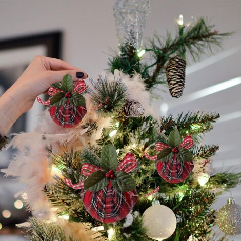 tartan christmas baubles