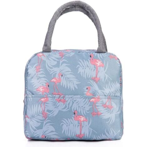 Portable Lunch Bag Insulated Canvas Tote Travel Tiffin Bag Thermal Food  Canvas Flamingo Insulated Cooler Bags