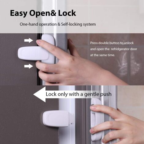 Child Safe Single Door Fridge Lock, Easy to Install, Uses 3M VHB