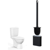 3pcs Plastic Toilet Under Rim Cleaning Brush S-Type Curved Bent