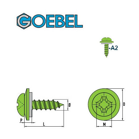 GOEBEL-500 Stück Linsenkopf Blechschrauben mit Dichtscheibe (Ø x L
