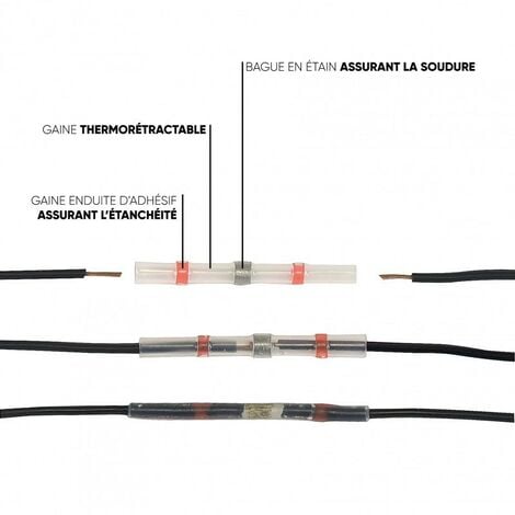 100 connecteurs thermorétractables - thermo soudable - Etanche
