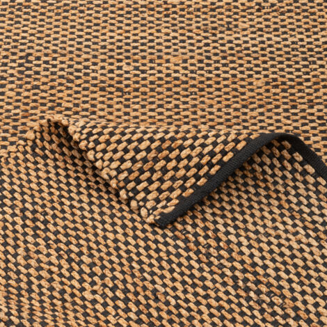 Naturfaser Teppich Handgefertigt Jute Salsa Beige Schwarz Meliert - 120x170  cm