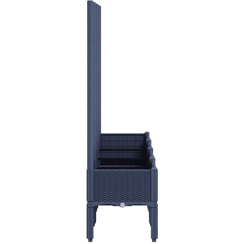 MOONAIRY Jardinière De Jardin Avec Treillis Gris Foncé 120x40x121,5 Cm - Grand Pot De Fleurs Extérieur Pour Balcon Et Terrasse En PP