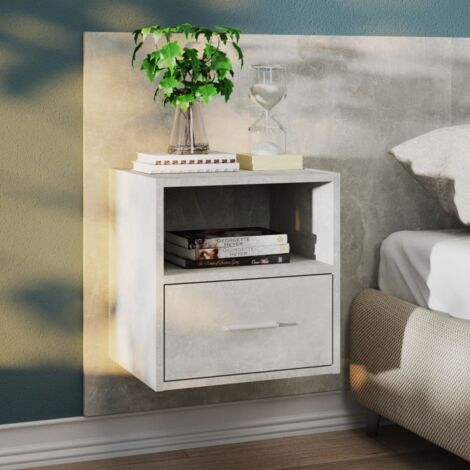 Chevet Commode de nuit - Table d'appoint - murale Gris béton Bois d'ingénierie Chic-762427 (1/5)