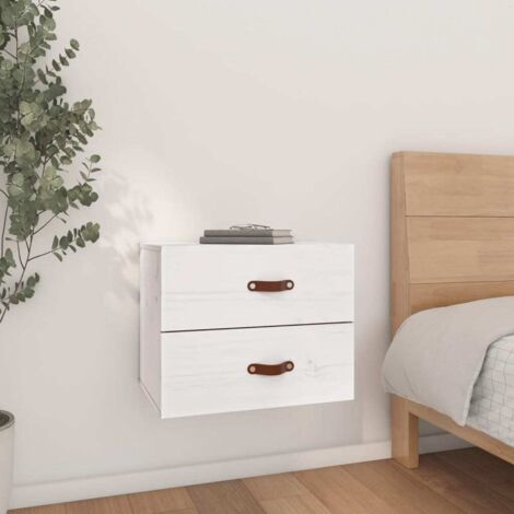 Chevet murale Commode de nuit - Table d'appoint - Blanc 50x36x40 cm Chic-595887 (1/5)