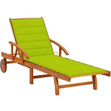 Bain de soleil avec coussin Moderne - Transat - Fauteuil de jardin relax - Bois d'acacia solide Chic-446186 (1/5)