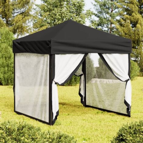 Tente de réception pliable Style Moderne - Tonnelle Barnum - Pavillon de Jardin - avec parois Noir 2x2 m Chic-108726 (1/5)