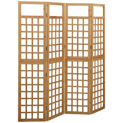 Cloison de séparation à 4 panneaux - Paravent Séparation de pièces - Brise Vue Bois de pin solide 161x180cm Chic-332733 (1/5)
