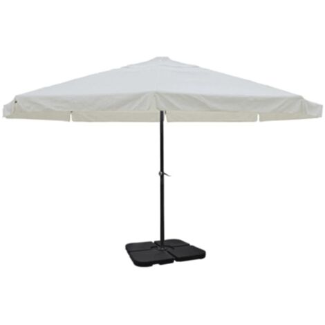 Parasol - Parasol d'extérieur Style Moderne - Protection Solaire - blanc en aluminium avec base mobile Chic-881236 (1/5)