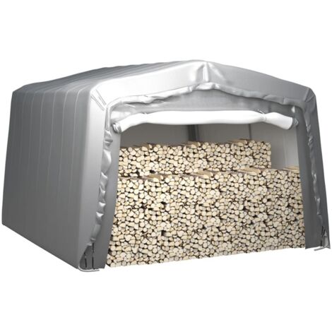 Tonnelle Barnum de Jardin, Tente de rangement, Tente de jardin, 370x370 cm Acier Gris OIB3820E (1/5)