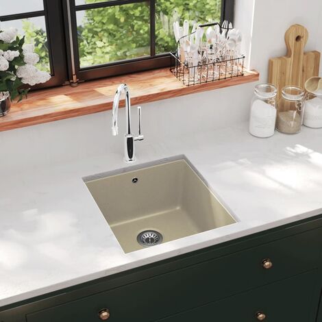 Evier cuisine - Bac Vasque pour cuisine - Granit Seul lavabo Beige Chic-994151 (1/5)