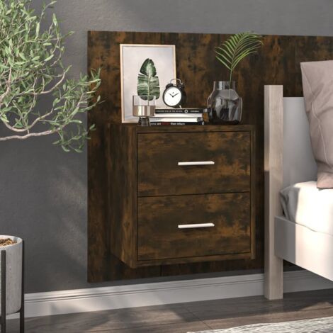 Chevet Commode de nuit - Table d'appoint - murale Chêne fumé Bois d'ingénierie Chic-785148 (1/5)