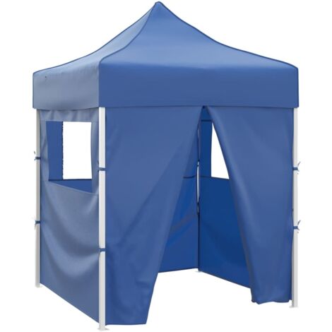 Tente de réception pliable Style Moderne - Tonnelle Barnum - Pavillon de Jardin - avec 4 parois 2x2 m Acier Bleu Chic-328843 (1/5)