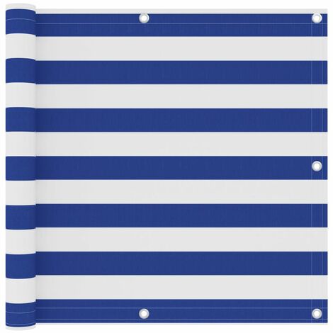 Écran de balcon Magnifique - Brise Vue Jardin Terrasse - Blanc et bleu 90x300 cm Tissu Oxford Chic-303944 (1/5)