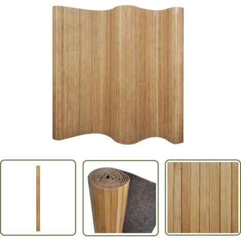 Cloison amovible en bambou naturel 250x165 cm – Écran d'intimité opaque – Support non-tissé – Décoratif et flexible