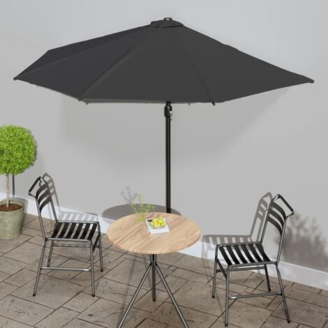 Parasol de balcon - Parasol d'extérieur Style Moderne - Protection Solaire - avec mât en aluminium Noir 300x150x253cm Demi Chic-694558 (1/5)