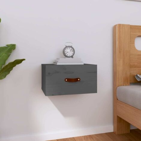 Chevet murale Commode de nuit - Table d'appoint - Gris 40x29,5x22 cm Chic-151210 (1/5)